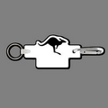Key Clip W/ Key Ring & Kangaroo (Silhouette) Key Tag